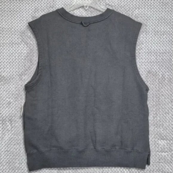 Free People Movement Sweatshirt Tank Pockets Oversized Small Black Logo NEW - Picture 2 of 13